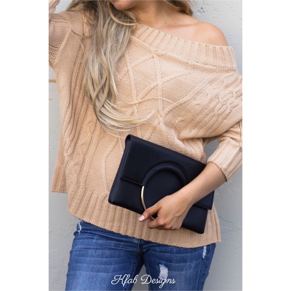 ❤️LAST 1! Comfy Cable Knit Off Shoulder Sweater! - Picture 4 of 6